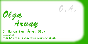 olga arvay business card