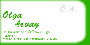 olga arvay business card